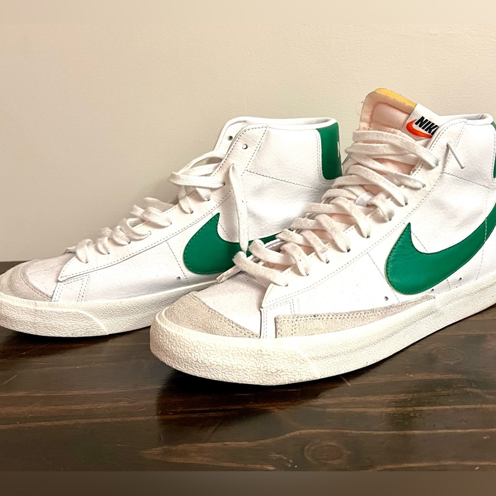 Nike Blazers high top white and green